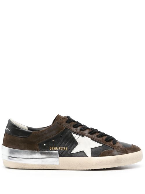 SUPER-STAR NAPPA AND SUEDE UPPER LEATHER STAR NAPPA HEEL GOLDEN GOOSE DELUXE BRAND | GMF00659.F005444.80763/BLACK/BROWN/WHITE